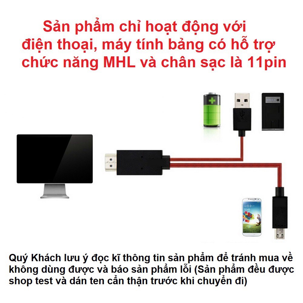 Cáp HDMI cho điện thoại Android chân sạc 11pin