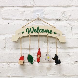 Bảng gỗ Welcome Cô bé quàng khăn đỏ