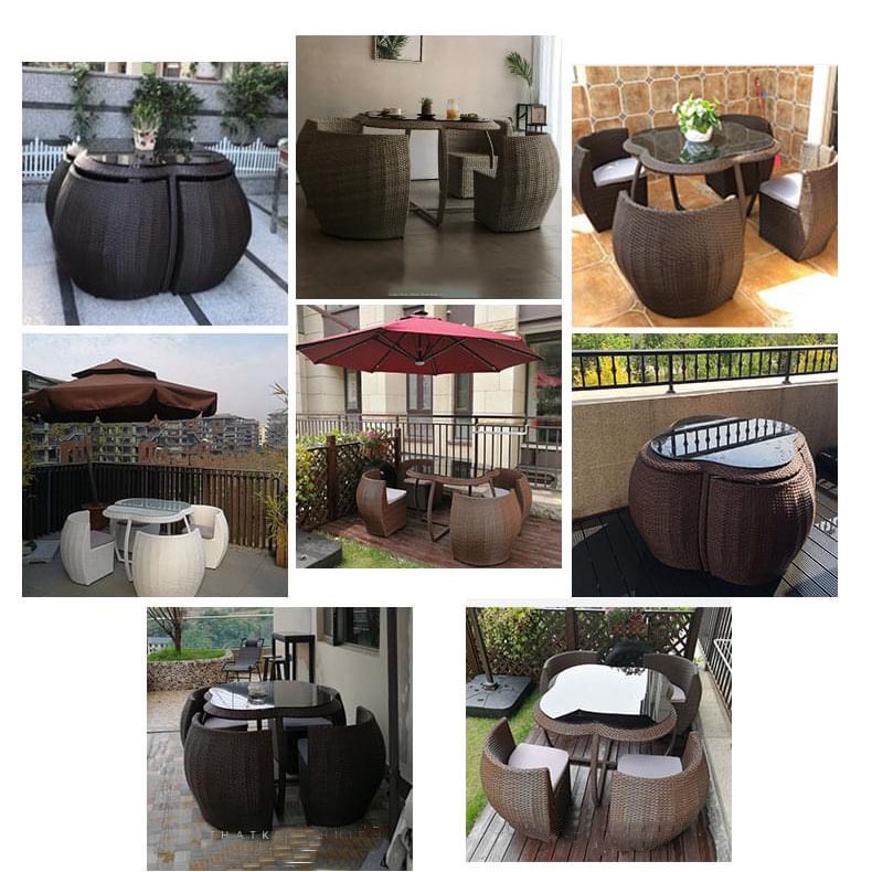 Bộ Bàn Ghế Hoa 4 Cánh Thông Minh Sân Vườn |Ban Công|Phòng Khách Trang Trí Nhà Cửa Đa Năng Tiện Lợi