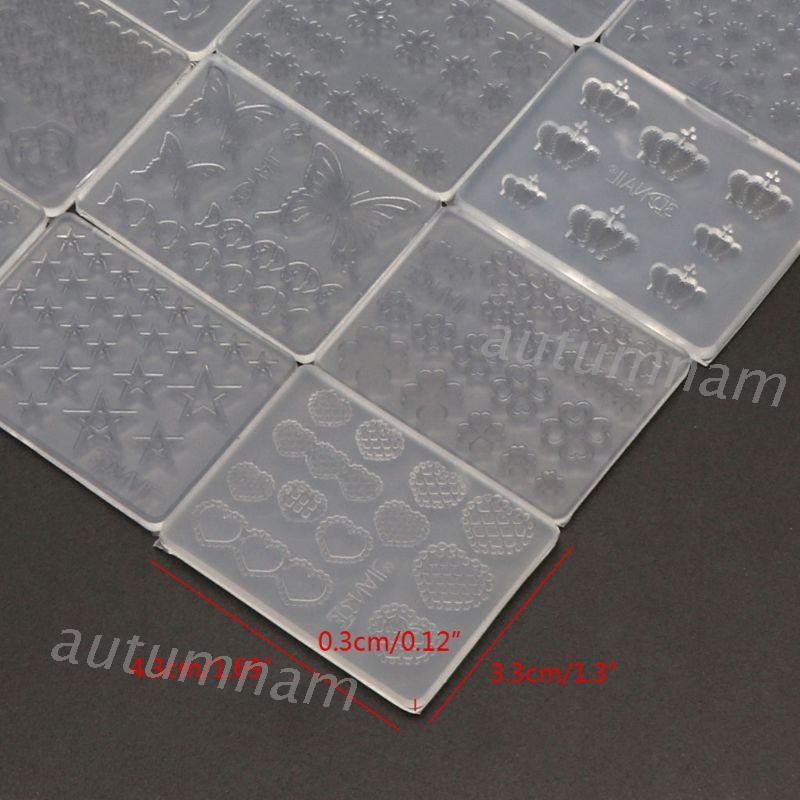 Set 12 Khuôn Silicon Làm Phụ Kiện Trang Trí Móng Tay Nghệ Thuật