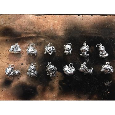 ( Bạc 925 ) Charm bạc 12 con giáp sơn đen