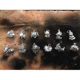 Charm bạc 12 con giáp sơn đen
