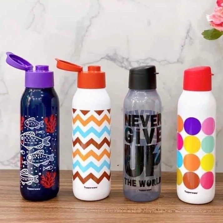 Bình nước Tupperware Eco Bottle Fancy 750ml - Bảo hành trọn đời - Nhựa nguyên sinh PP số 5 an toàn sức khoẻ