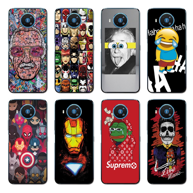 Nokia 4.2/6.2/7.2/5.3/8.3/3.4 INS Cute Cartoon Avengers Soft Silicone TPU Phone Casing Hero iron Man Graffiti Case Back Cover Couple