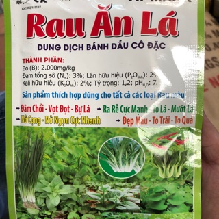Rau Ăn Lá - dung dịch bánh dầu cô đặc - kích thích sinh trưởng chuyên dùng cho rau