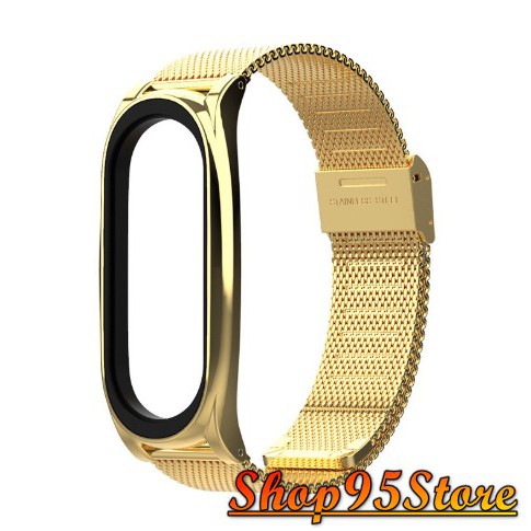 Dây đeo kim loại mắt lưới PLUS Mi band 5 chính hãng Mijobs - dây đeo thay thế miband 5 mắt lưới bản PLUS (Mijobs)