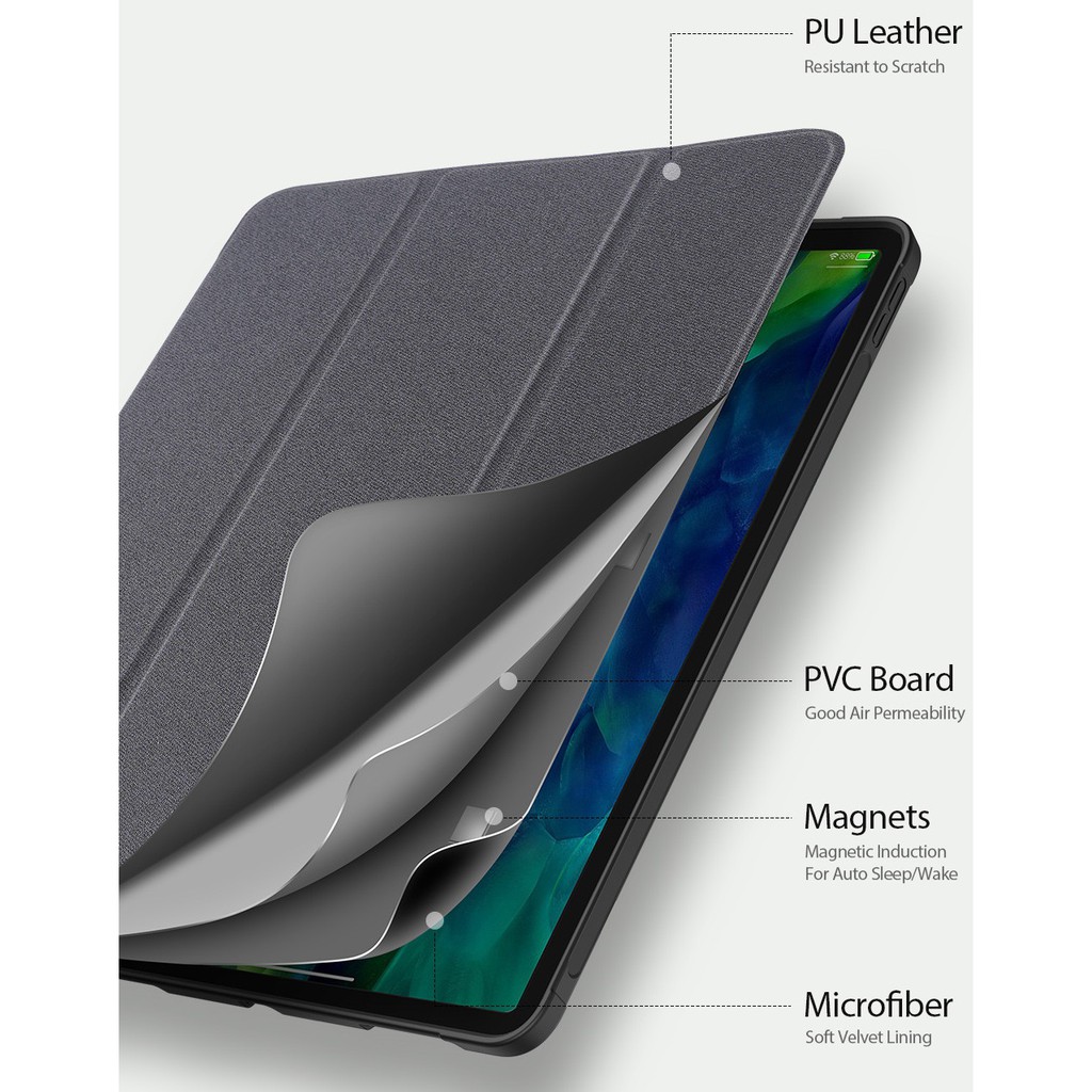 Bao da Dux Ducis cho iPad Pro 11/12.9&quot; (2018/2020/2021), Mini 4/5/6, Air 1/2/3/4,Case Pro 9.7/10.2(Gen 8)/10.5 inch 2019