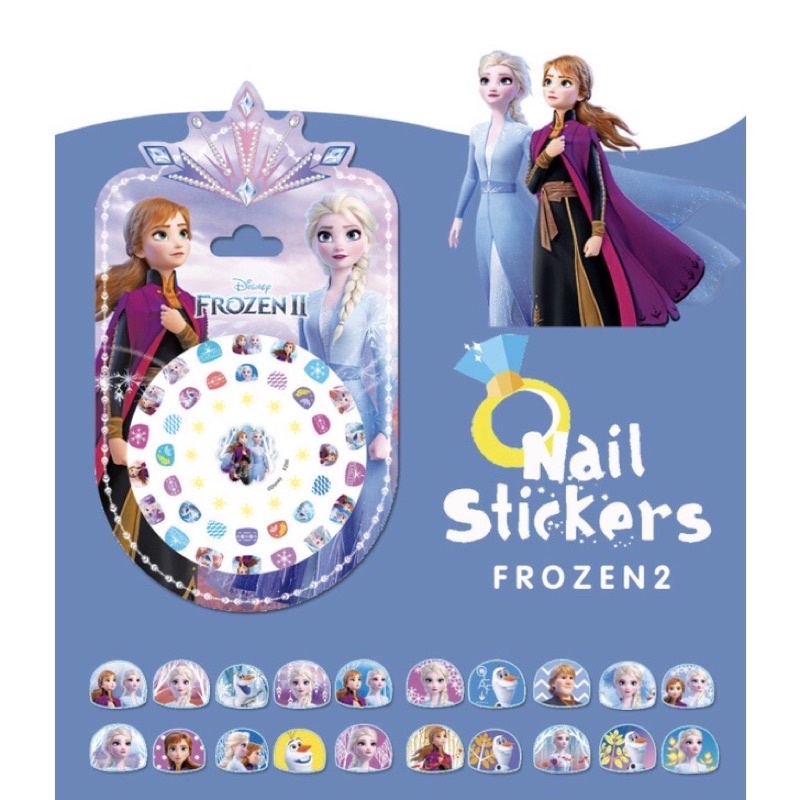 Bộ 47 hình sticker 3d Dán móng tay  có chi tiết phản quang hình công chúa băng giá ELSA , SOFIA ,BẠCH TUYẾT