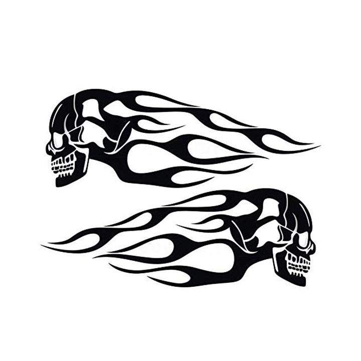 Bộ 2 Tem Decal Hình Đâu Lâu Dán Trang Trí Xe Mia - shop