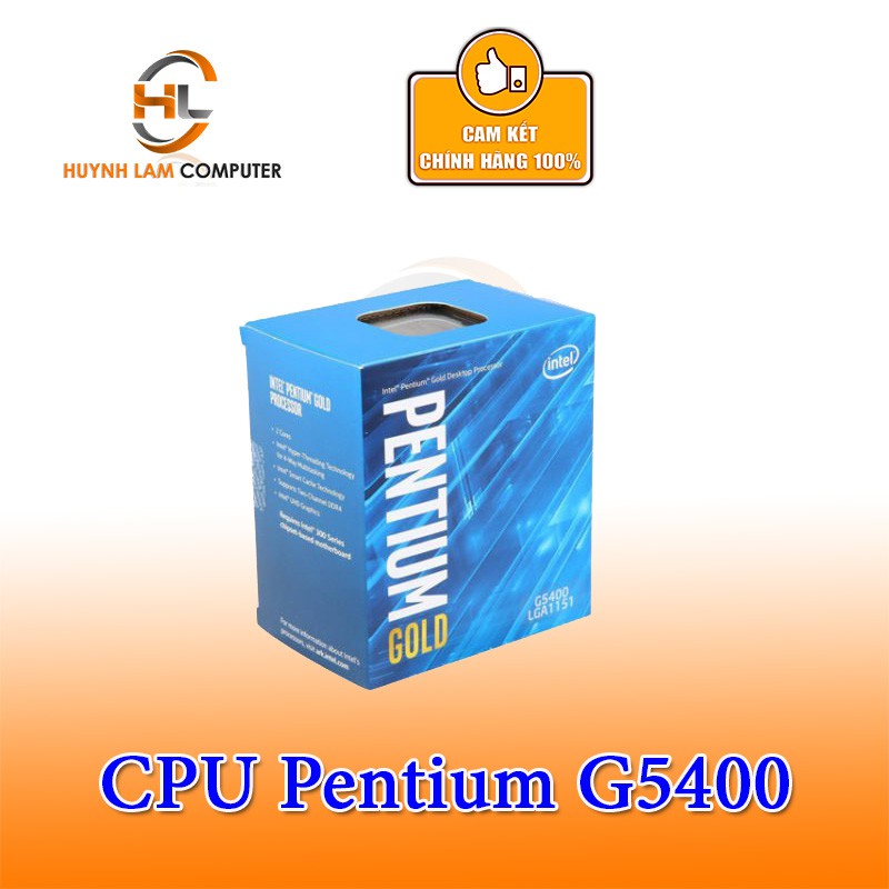 CPU G5400 Intel Pentium Gold 3.70 GHz / 4MB / UHD 610 / Socket 1151