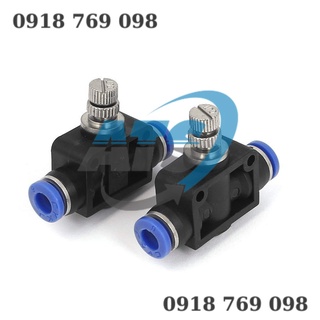 VAN TIẾT LƯU 2 ĐẦU ĐIỀU CHỈNH KHÍ NÉN ỐNG 4MM, 6MM 8MM, 10MM, 12MM
