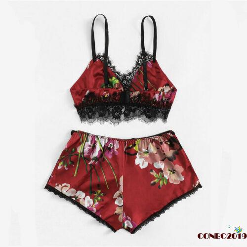 Set Đồ Ngủ 2 Mảnh Vải Satin Cho Nữ