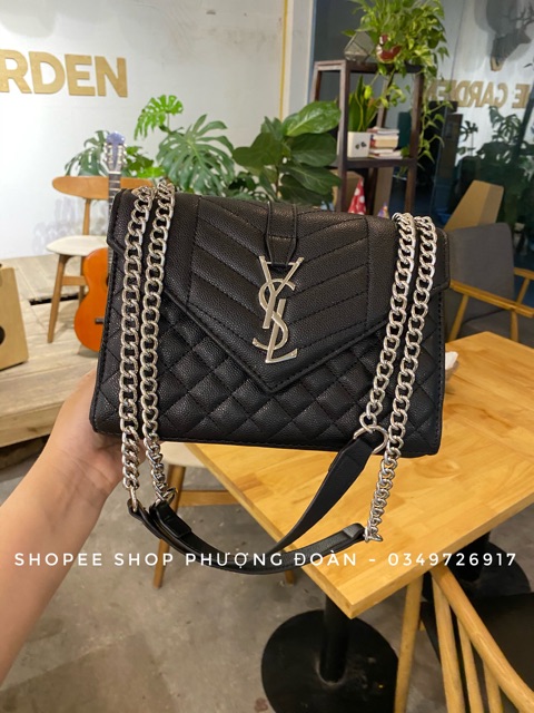 XaTúi nắp nhọn xích bạc đeo vai size 25 kèm hộp ảnh thật | BigBuy360 - bigbuy360.vn