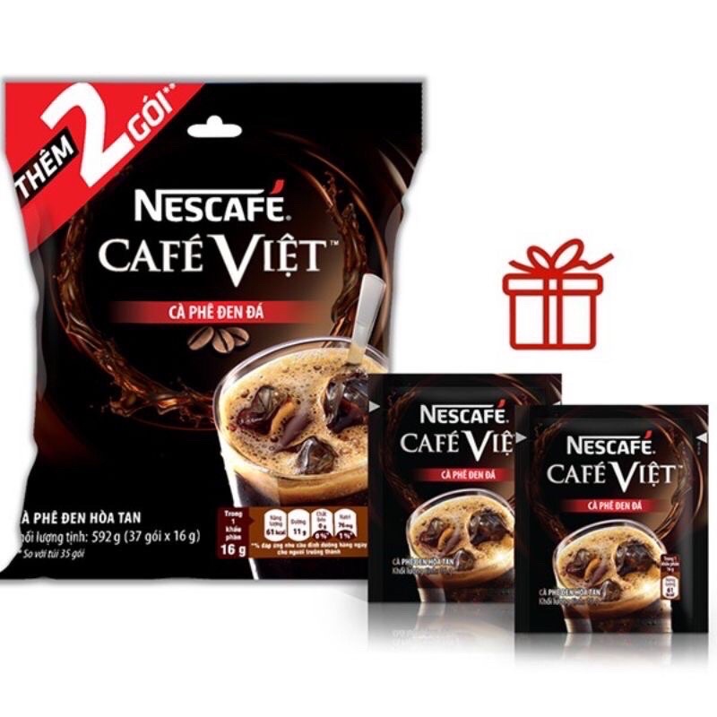 Nescafe cafe Việt cà phê đen đá Bịch( 37 gói * 16g )