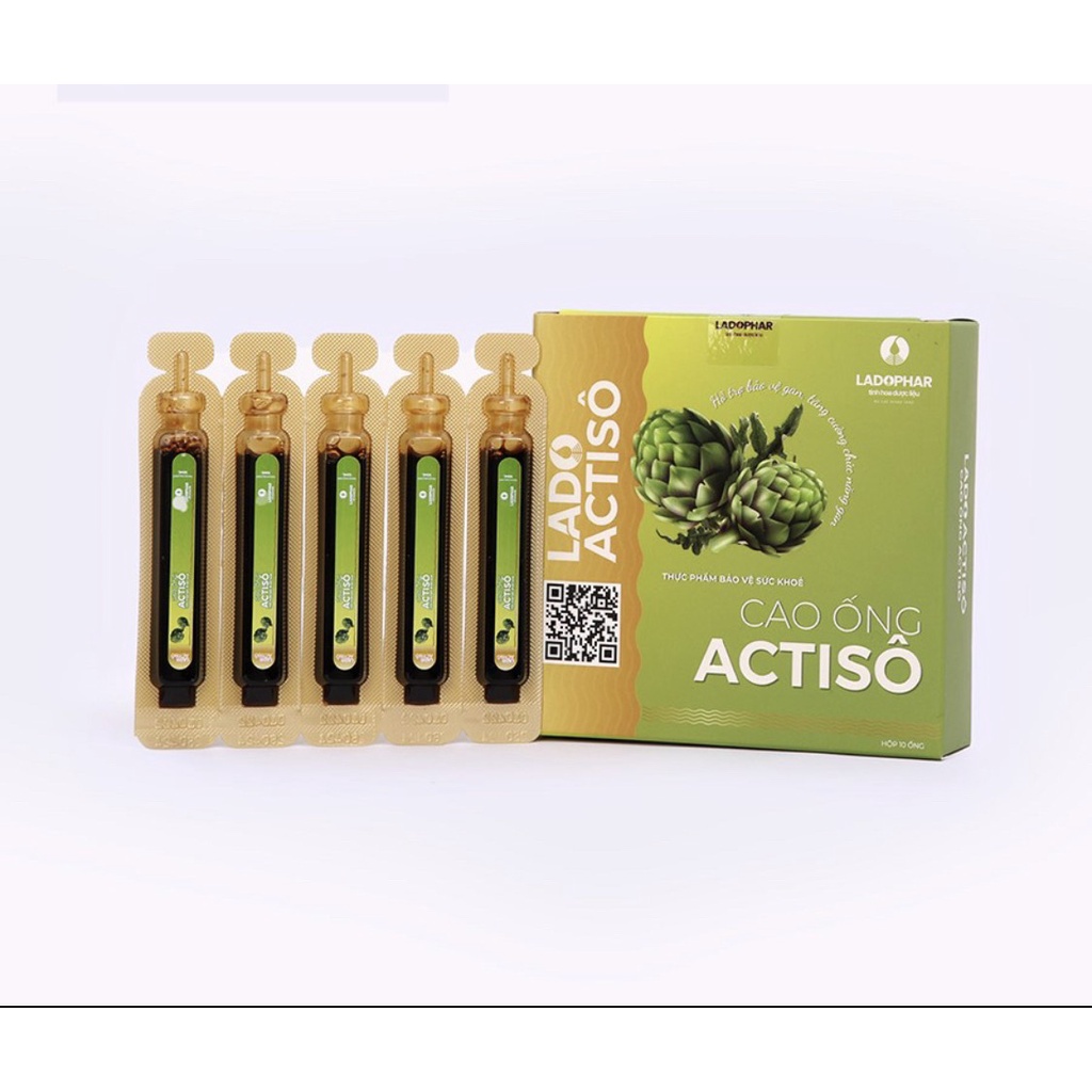 Cao ống Atiso không đường Ladophar Lado Actisô giải độc gan thanh lọc cơ thể Hộp 10 ống