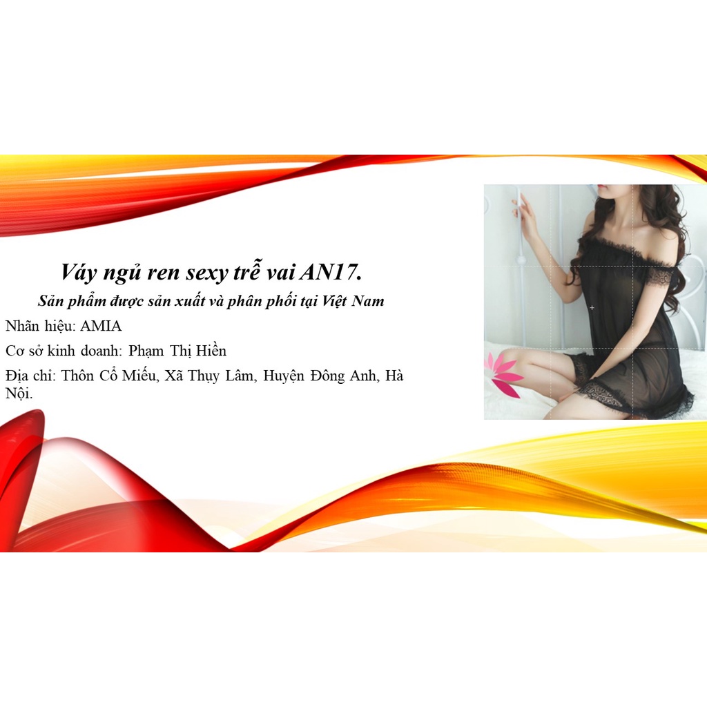 Váy ngủ ren sexy trễ vai AN17 Freesize, Tặng bộ đồ lót 60k