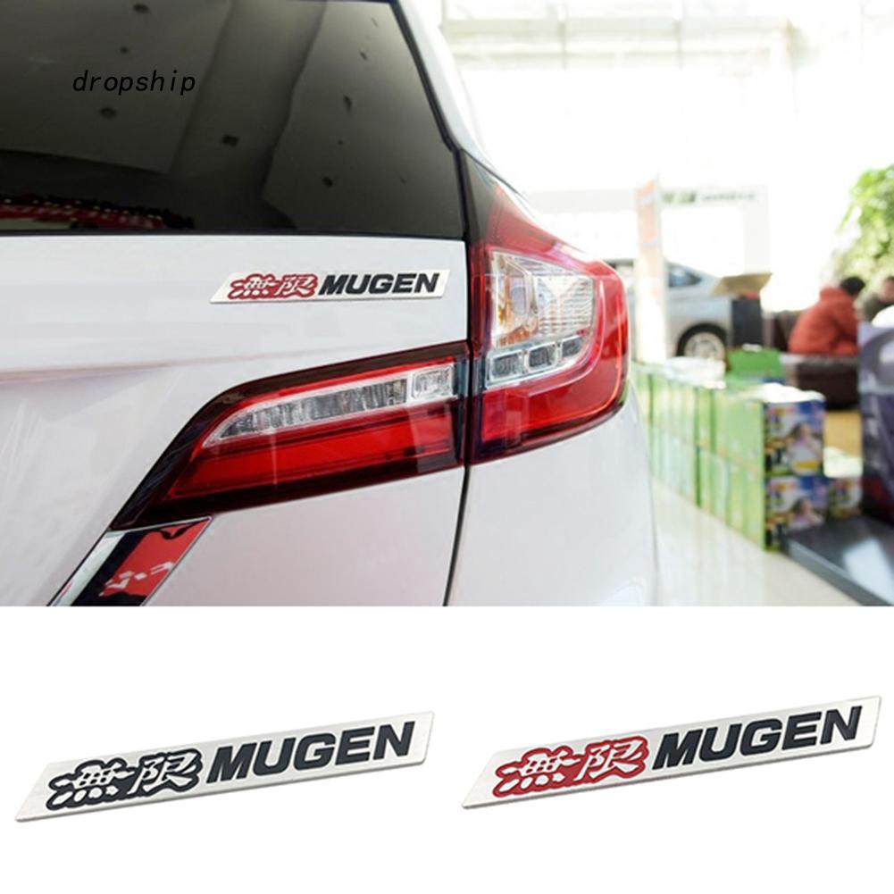 Sticker dán trang trí ô tô bằng kim loại 3D hình chữ Mugen