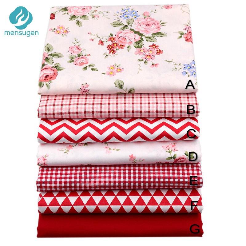 Vải 100% Cotton, Vải Cotton Kain DIY, Cotton Kain (Dòng Đỏ)