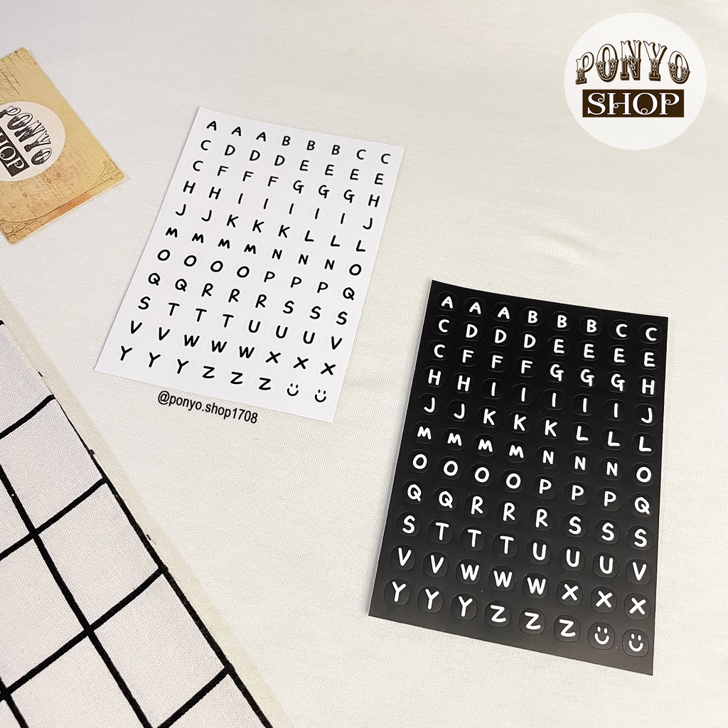 Sticker chữ cái Alphabet trang trí sổ tay