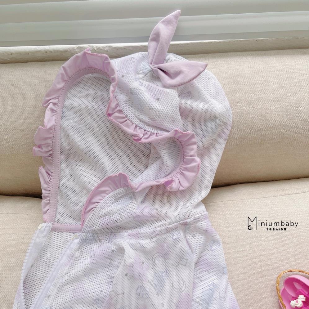 Áo khoác chống nắng cho bé gí, áo thiết kế đi biển, chất liệu cotton thông hơi dạng lưới MiniumBaby-CN1218