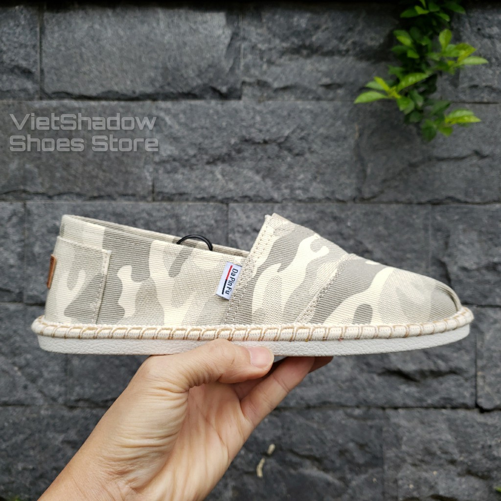 Slip on nam - Giày lười vải nam cao cấp - Vải thô màu rằn ri xám đậm và xám nhạt - Mã SP 2930 | BigBuy360 - bigbuy360.vn
