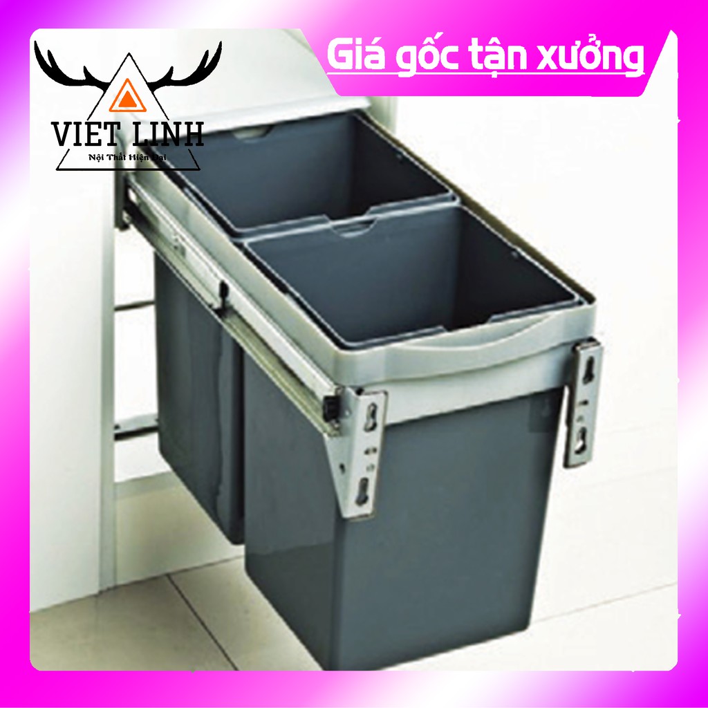 [CHÍNH HÃNG GIÁ XƯỞNG] Thùng Rác 2 Ngăn Cao Cấp Âm Tủ