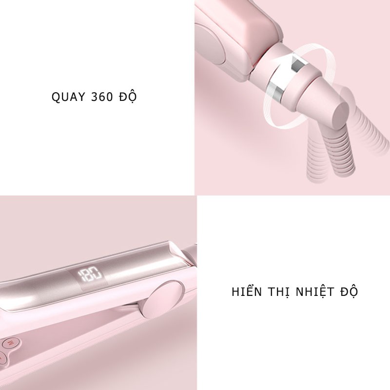 Máy Duỗi Tóc Điều Chỉnh Nhiệt VIVID&VOGUE Chuyên Nghiệp - Hàng Nhập Khẩu Lược răng ion âm tóc thẳng nóng bỏng 007A