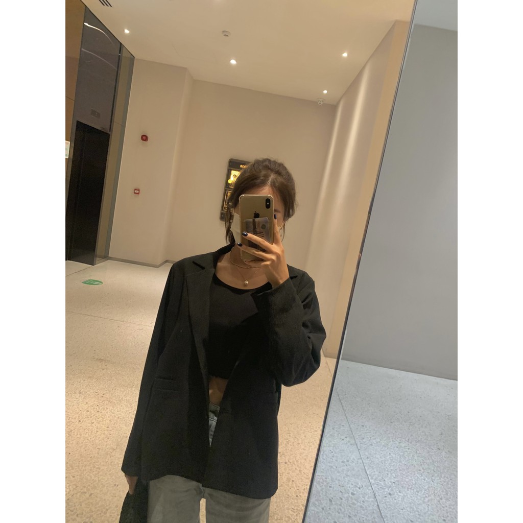 Basic Jacket - blazer đen dáng freestyle (Laciel official) | BigBuy360 - bigbuy360.vn