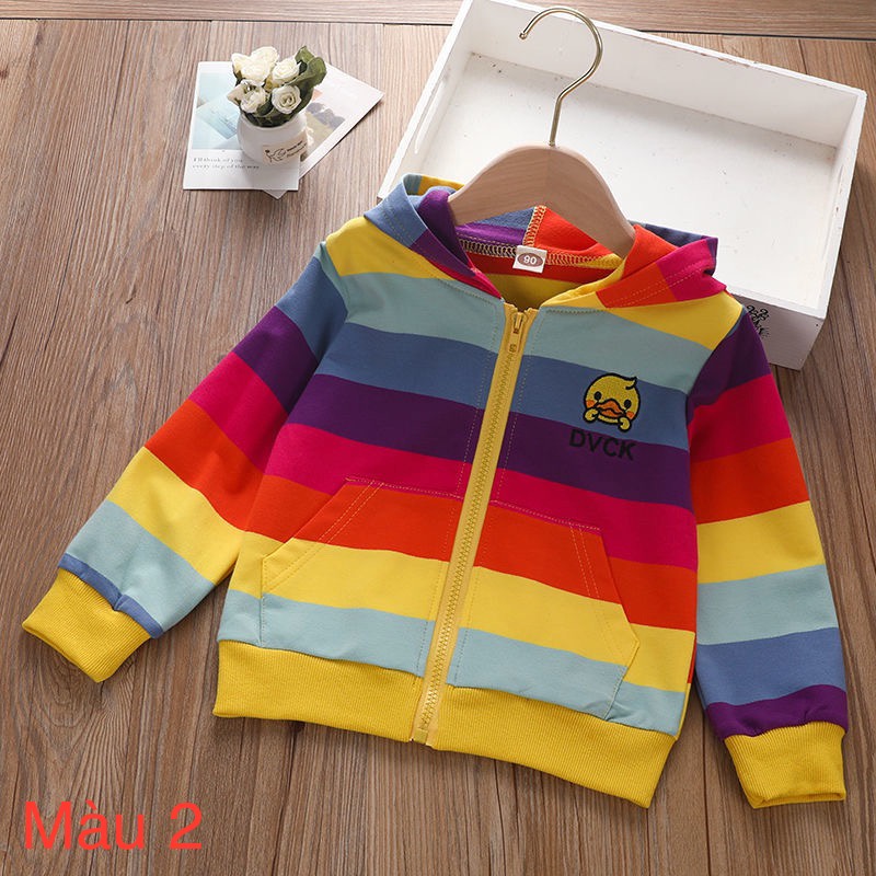 Áo khoác hoodie có mũ 7 màu cho bé gái & bé trai (Cao 90-140cm, nặng 1