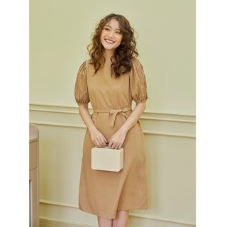 Olv - đầm camel trapeze dress