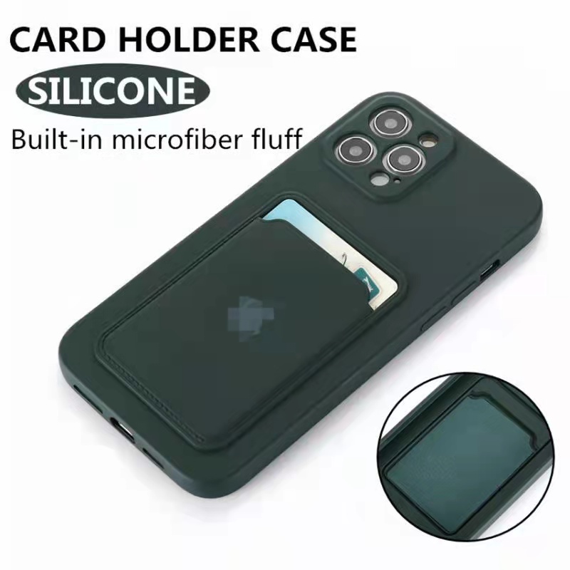 Ốp Điện Thoại Silicon Mềm Chống Sốc Ngăn Đựng Thẻ Cho Iphone 12 11 Pro Max Xs Max Xr X 7 8 Plus 12 Pro Max Mini Se 2