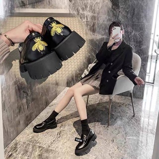Giày Lười Da Phong Cách Retro Anh Quốc Cho Nữ