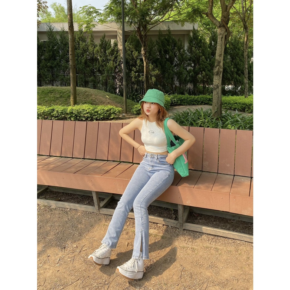 SS0307 Áo tank top Mon official,áo ba lỗ vải bo gân dày dặn hình thêu 4 màu | BigBuy360 - bigbuy360.vn