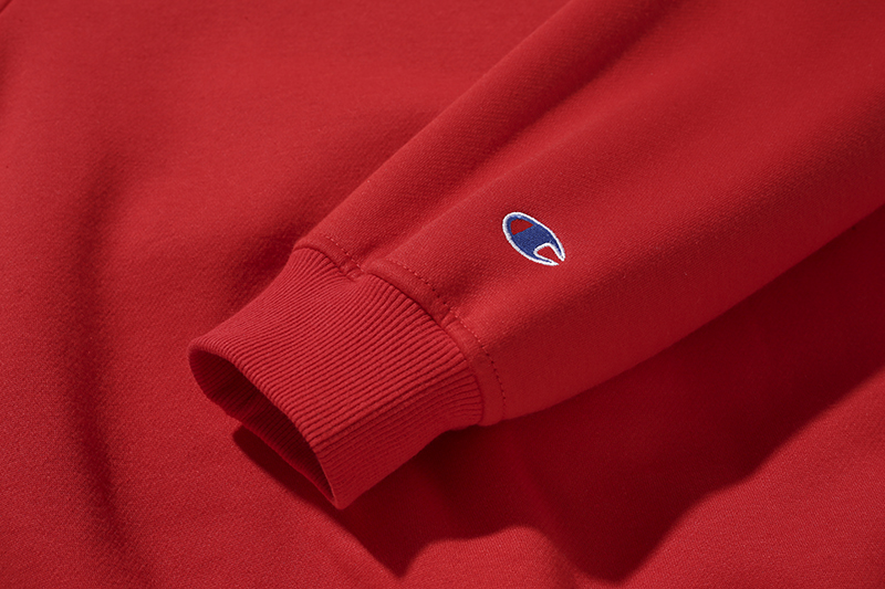 Áo Sweater Tay Dài Cổ Tròn Màu Trơn Thêu Chữ Champion Xinh Xắn