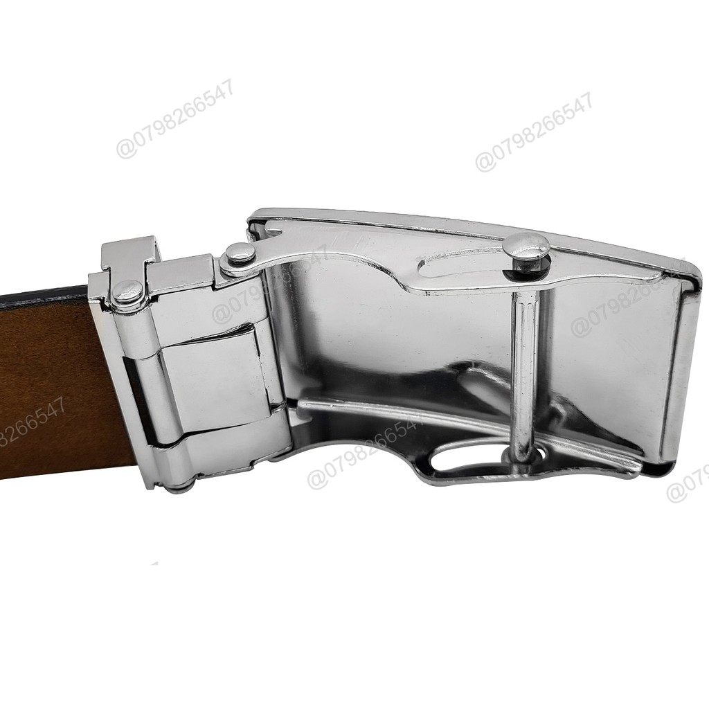 Thắt lưng giá tốt da PU DHM-186 | Khóa con lăn trắng bạc | giao mặt ngẫu nhiên | Bảo hành 12 tháng