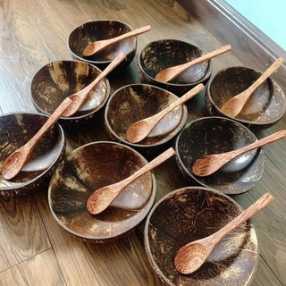 Set 1 bát gỗ dưa 1 thìa gỗ dừa