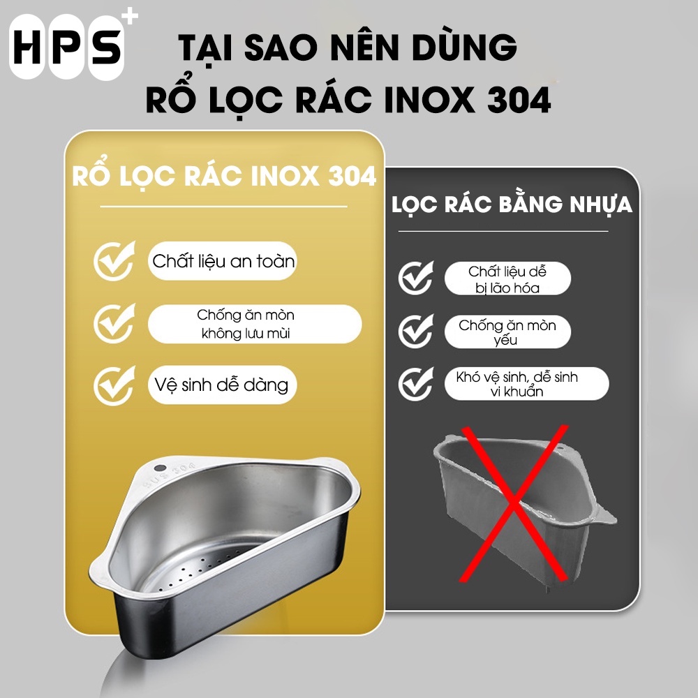 Rổ lọc rác bồn rửa chén chất liệu INOX 304 siêu bền,chống hoen gỉ, Khay lọc rác bồn rửa bát ngăn tắc bồn rửa