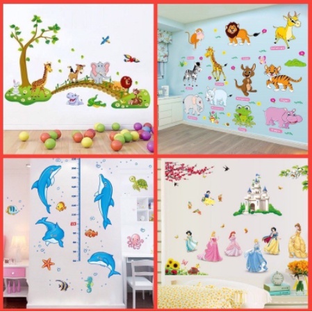 Tổng hợp decal ngẫu nhiên nhiều mẫu dễ thương trang trí tường