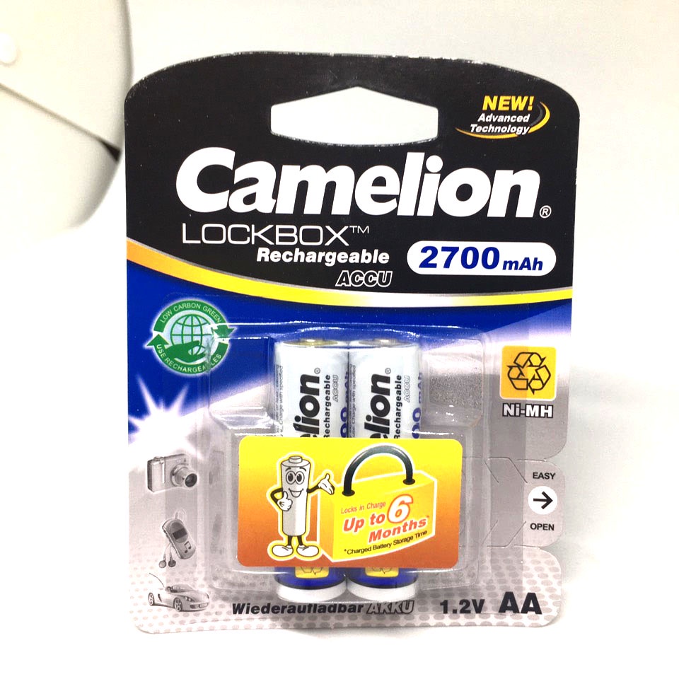 ▤Pin sạc AA Camelion 2700 mAh vỉ 2 viên