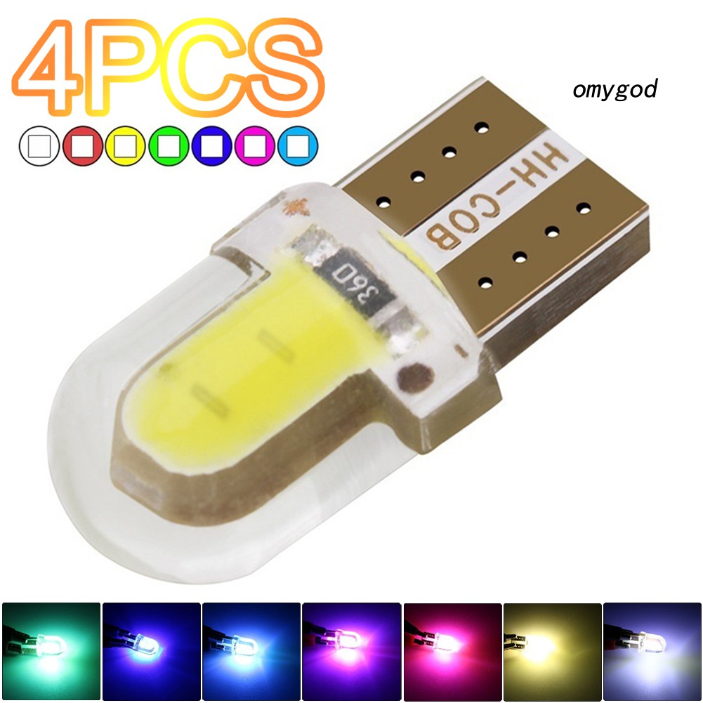 4 Đèn Led T10 W5W Cob Siêu Sáng Cho Xe Hơi