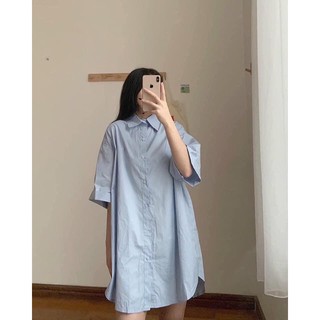Áo sơmi nữ tay ngắn from rộng dáng ulzzang