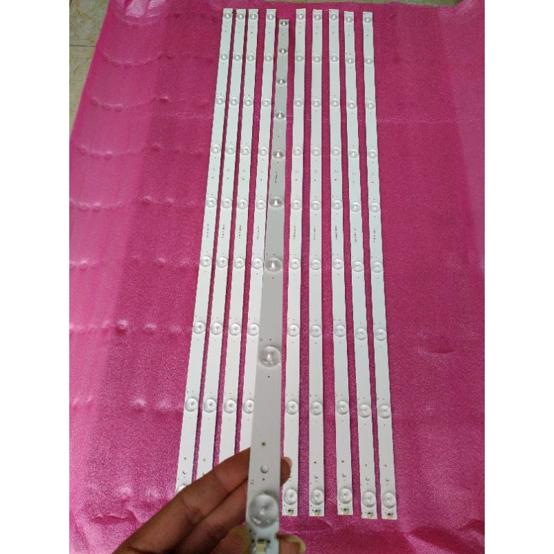 10 thanh led 9 bóng 3v độ cho tivi từ 39-43 inh