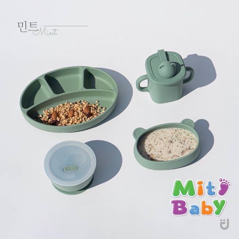 Sét đồ ăn dặm cho bé, sét ăn dặm silicon bluemama Hàn Quốc