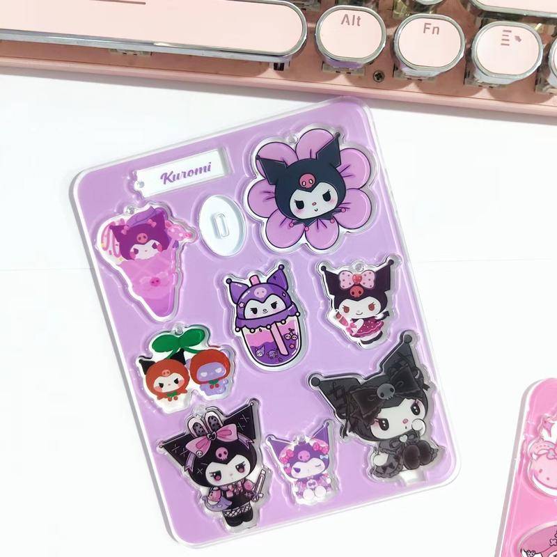 Bộ 7 Mô Hình Sanrio mymelody Kuromi Cinnamoroll Để Bàn Trưng Bày Móc Khóa Bằng Acrylic