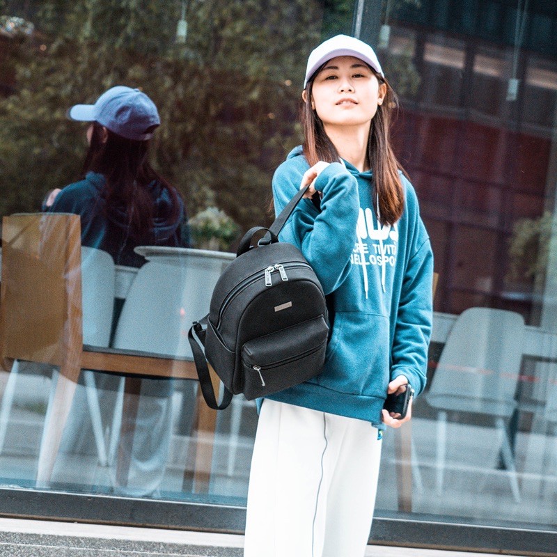 Balo Ksnddeu mini da lộn màu xanh quân đội xinh xắn cho nữ