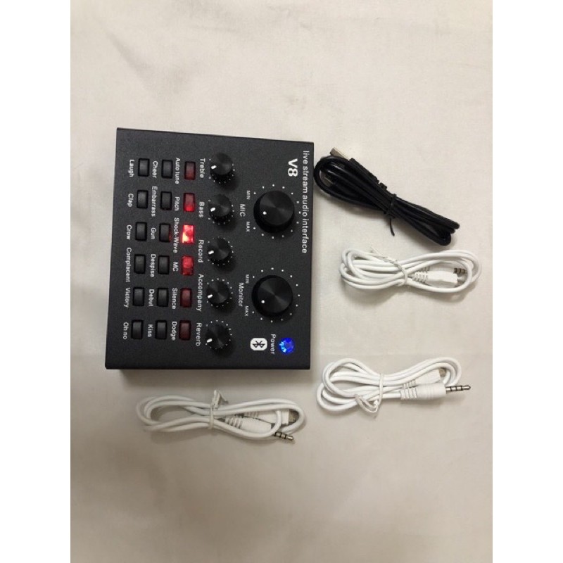 Soundcard V8 thế hệ mới kết nối Bluetooth để lấy nhạc livestream - Bảo hành 6 tháng đổi mới