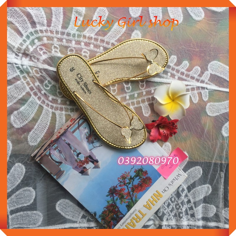 Dép Nữ Xỏ Ngón Siêu Nhẹ Siêu Êm Gắn Nơ Hàng Việt Nam - Lucky Girl shop