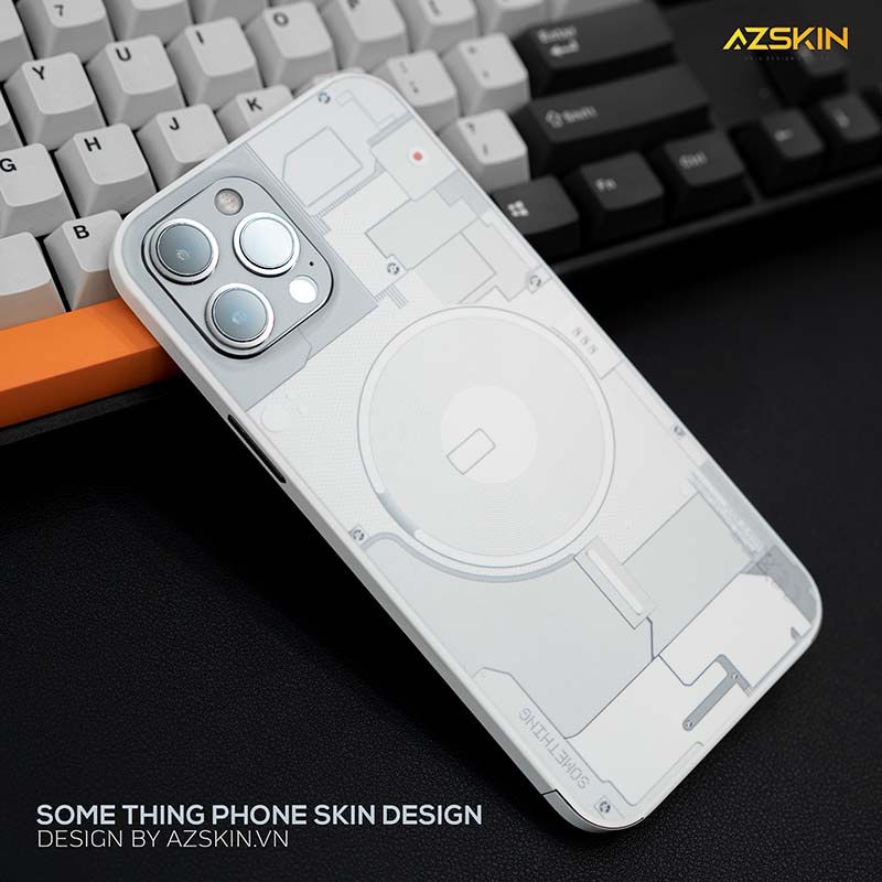 Miếng Dán Skin Nothing/Something Trắng Cho Mọi IPhone | Chất Liệu Film Chính Hãng, Bền Màu, Dán Full Lưng Viền Máy