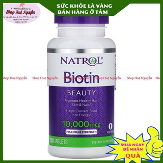 Viên Uống Biotin Natrol 10000 Mcg 100 Viên Của Mỹ, giúp tóc mọc nhanh và chống rụng tóc