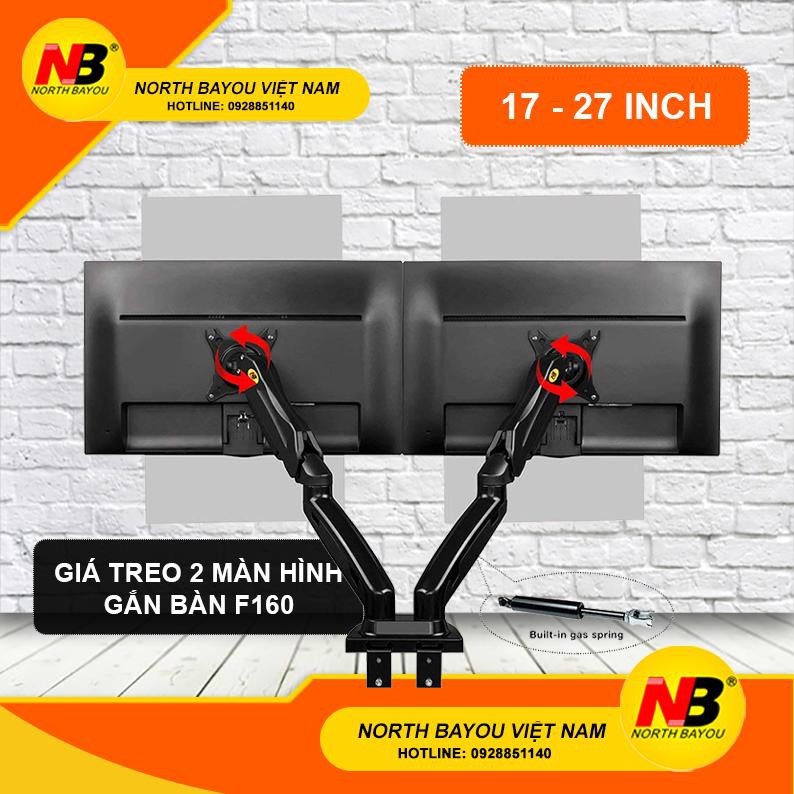 Giá Treo North Bayou 2 Màn Hình Gắn Bàn F160 (17-27inch)